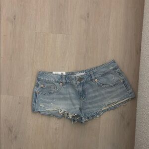 Garage Blue Jean Shorts Distressed Cut-Off Style